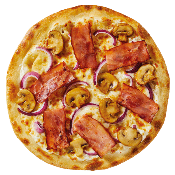 Creamy Bacon & Onion pizza