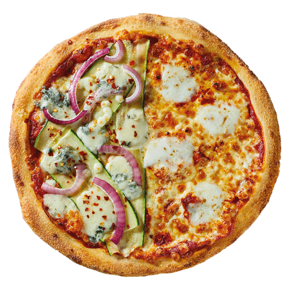 Actiepizza: Double Tasty: Courgette pizza & Extra Cheesy