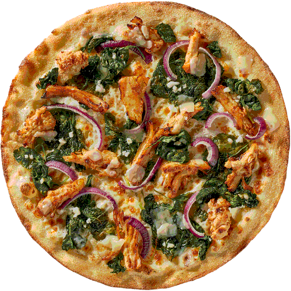 Garlic Chicken & Spinach pizza