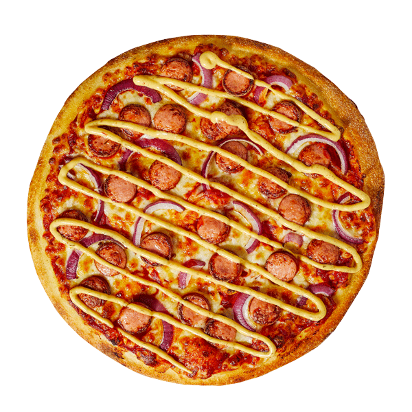 Actiepizza: New York Hotdog Pizza