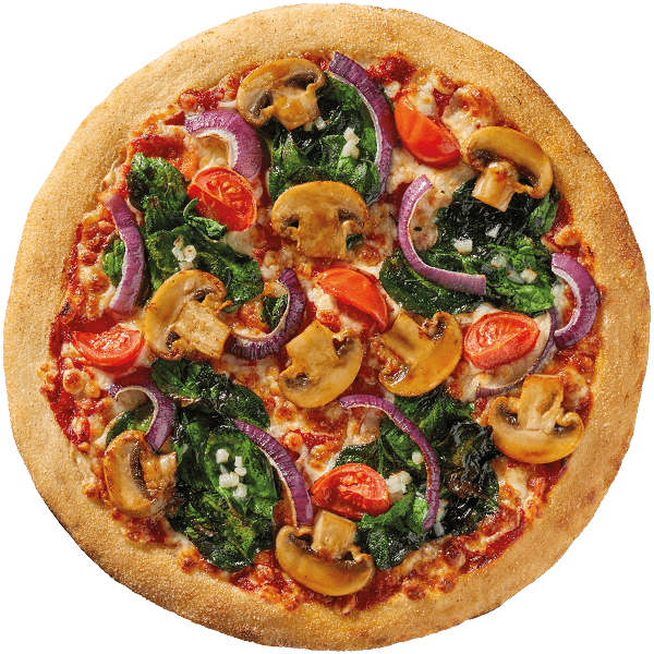 Veggie spinach pizza 